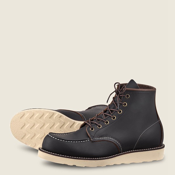 Red Wing Mens Classic Moc - 6-inch Prairie Leather - Heritage Boots Black - 5327NZCMQ